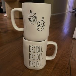 Rae Dunn Dreidel dreidel dreidel double sided mug blue inside